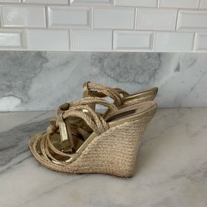 Michael Kors gold espadrille wedge sandal